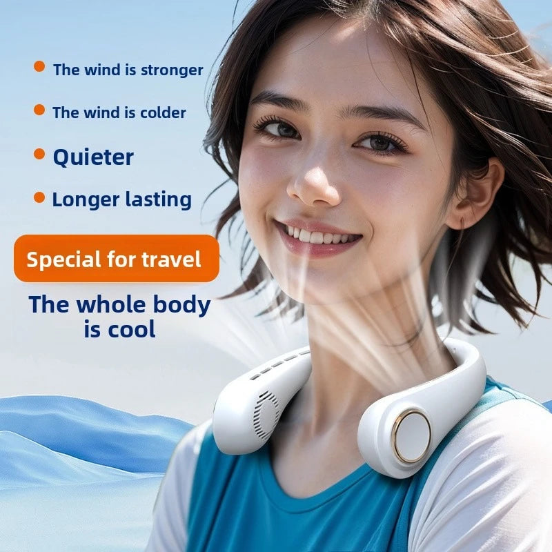 Neck Fan Portable Rechargeable Long Battery Life Small Bladeless Wearable for Outdoor Sports Travel Office Students Cooling