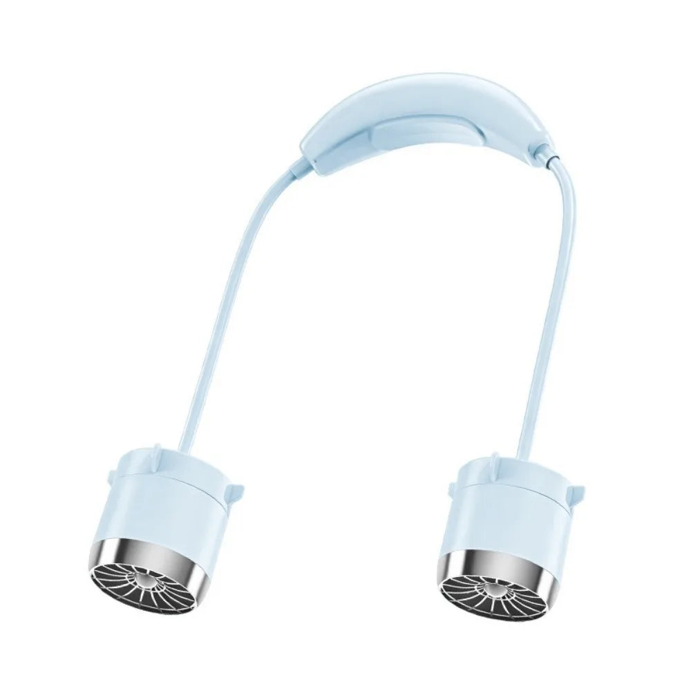 Low Noise Hanging Neck Fan USB Rechargeable 360° Bendable Neck Electric Fan Foldable Hands-Free Around Neck Cooler