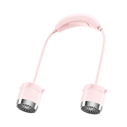 Low Noise Hanging Neck Fan USB Rechargeable 360° Bendable Neck Electric Fan Foldable Hands-Free Around Neck Cooler