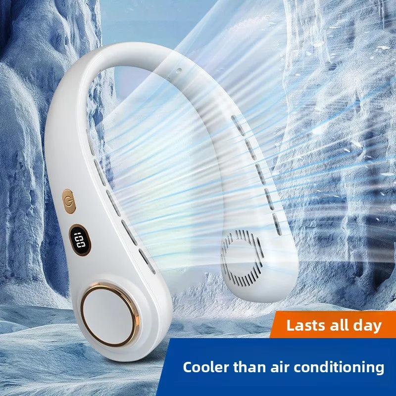 Neck Fan Portable Rechargeable Long Battery Life Small Bladeless Wearable for Outdoor Sports Travel Office Students Cooling