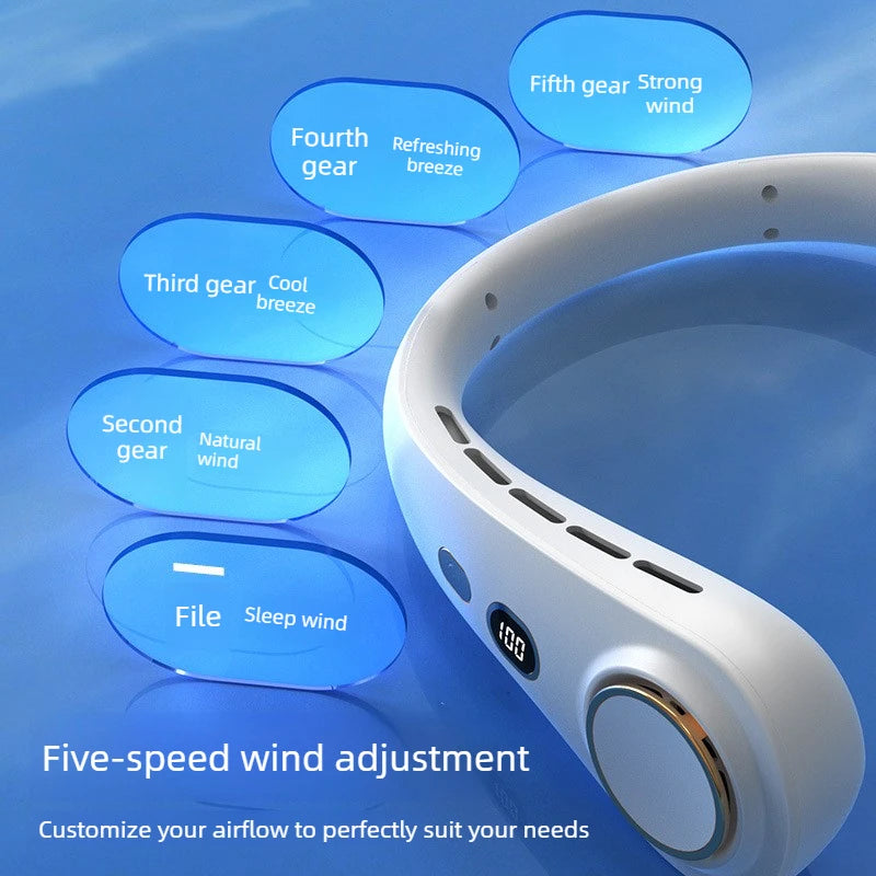 Neck Fan Portable Rechargeable Long Battery Life Small Bladeless Wearable for Outdoor Sports Travel Office Students Cooling