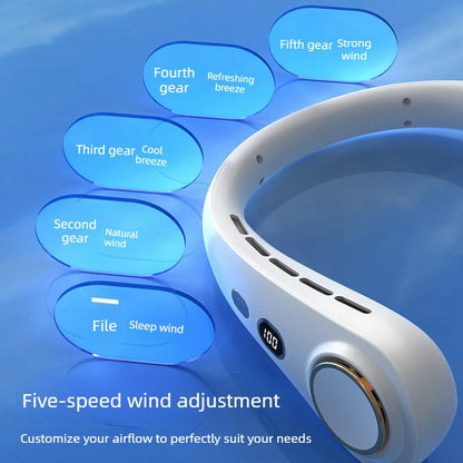 Neck Fan Portable Rechargeable Long Battery Life Small Bladeless Wearable for Outdoor Sports Travel Office Students Cooling
