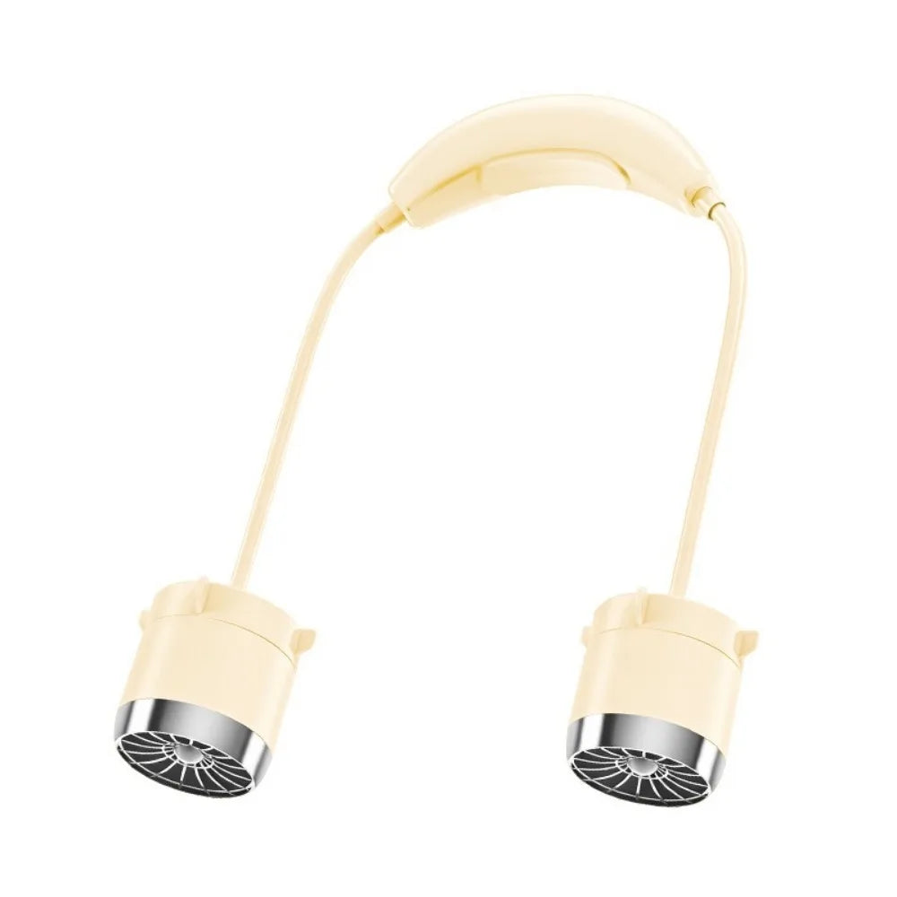 Low Noise Hanging Neck Fan USB Rechargeable 360° Bendable Neck Electric Fan Foldable Hands-Free Around Neck Cooler