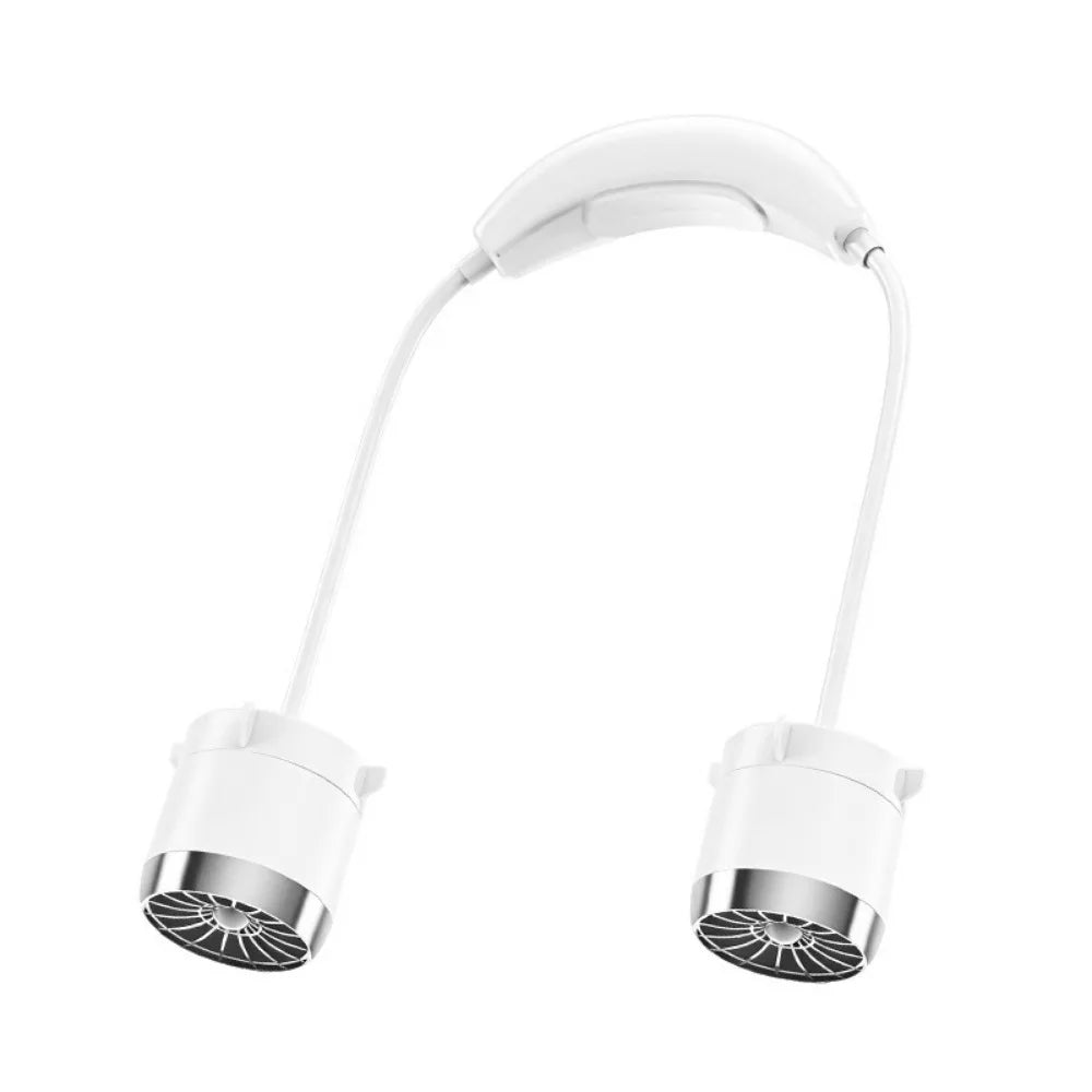 Low Noise Hanging Neck Fan USB Rechargeable 360° Bendable Neck Electric Fan Foldable Hands-Free Around Neck Cooler